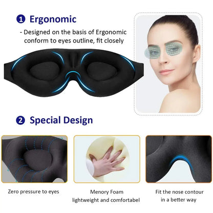 3D Sleep Eye Mask – Contoured & Light-Proof